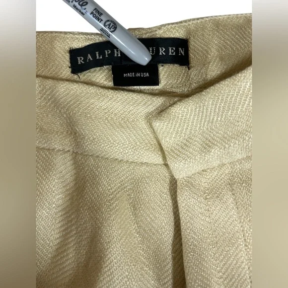 RALPH LAUREN BLACK LABEL 100% Linen Herringbone Trousers - Made in USA - Sz 8 - Picture 5 of 16
